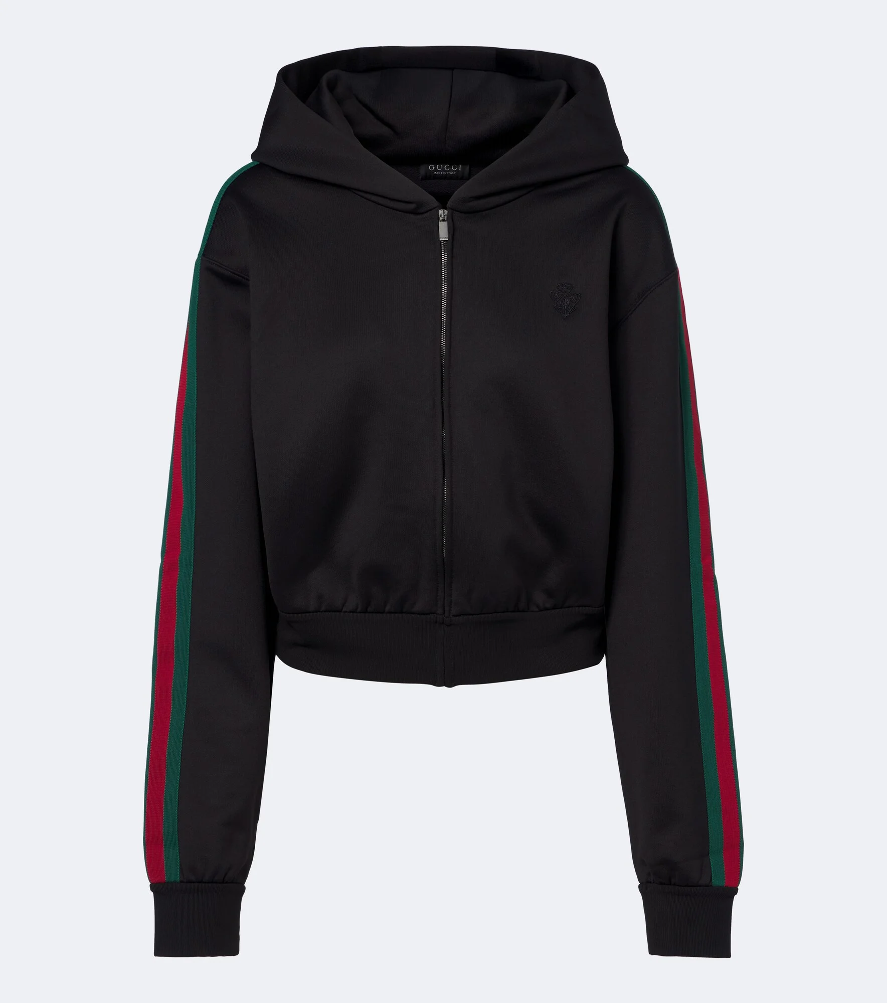 Web Stripe jersey zip-up hoodie - 1