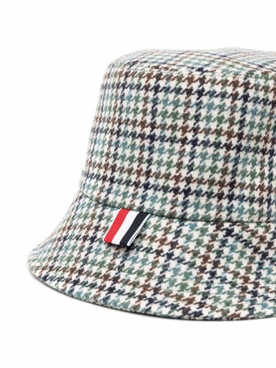 Thom Browne houndstooth name tag appliqué bucket hat outlook
