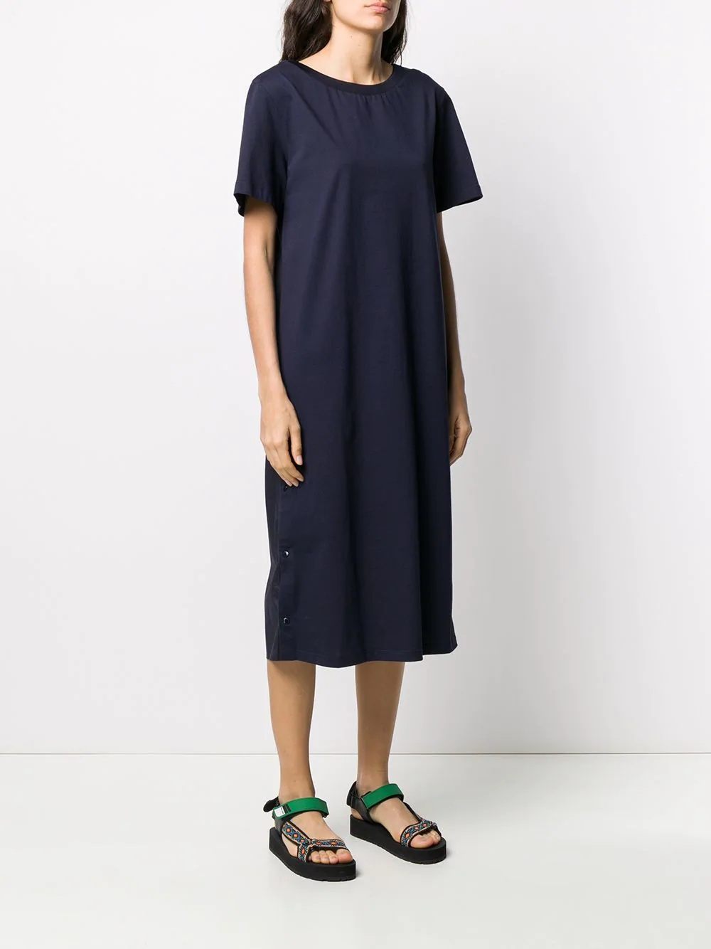 contrast panel T-shirt dress - 3