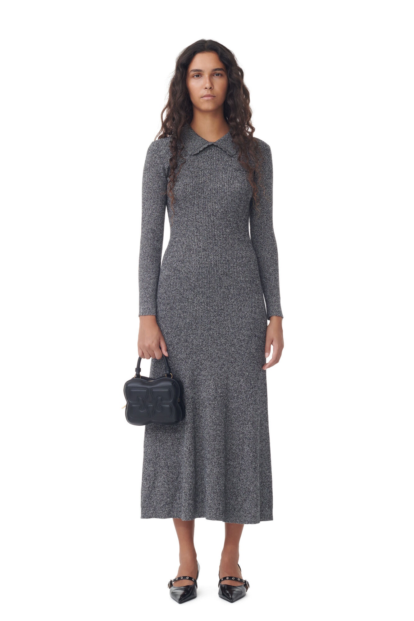 GREY COLLAR MAXI DRESS - 2