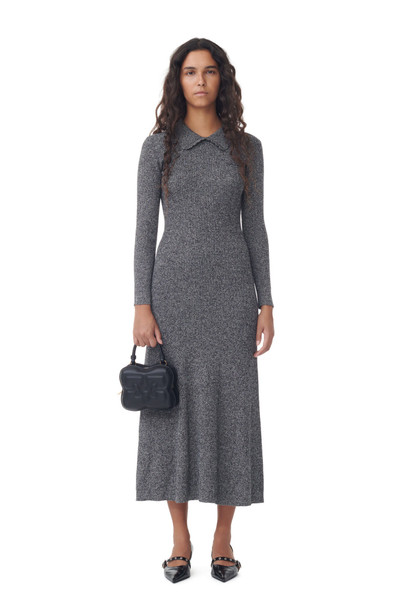 GANNI GREY COLLAR MAXI DRESS outlook