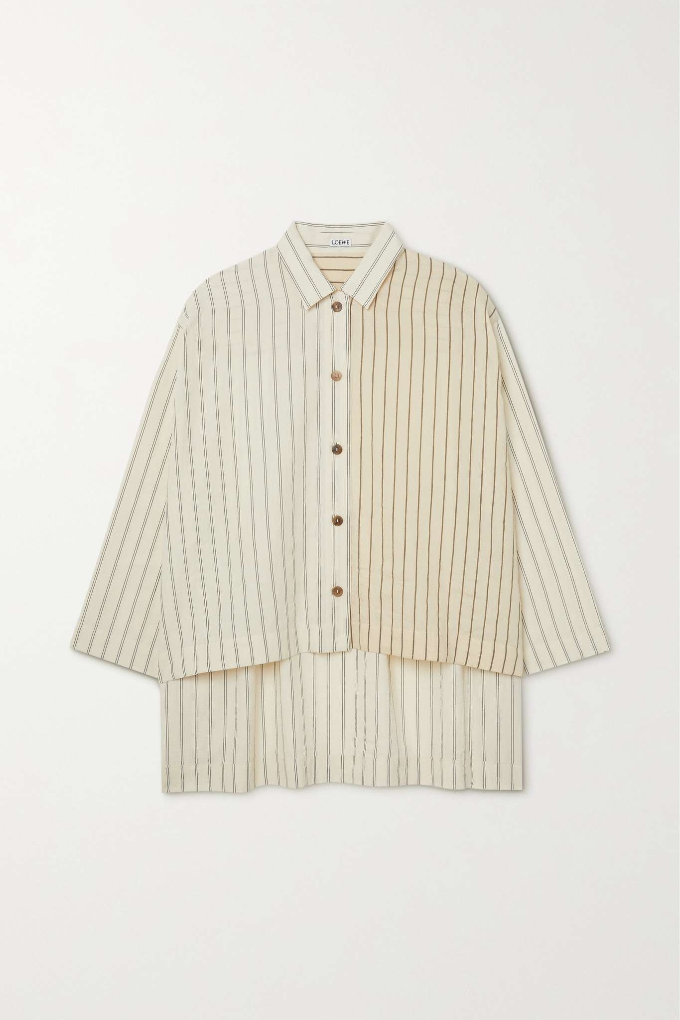 Paneled striped woven shirt - 1