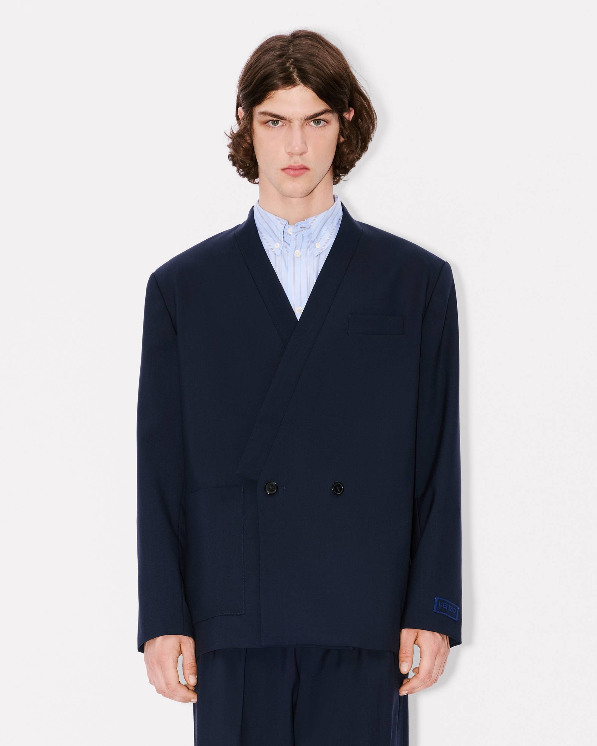 Tailored kimono jacket in virgin wool - 4