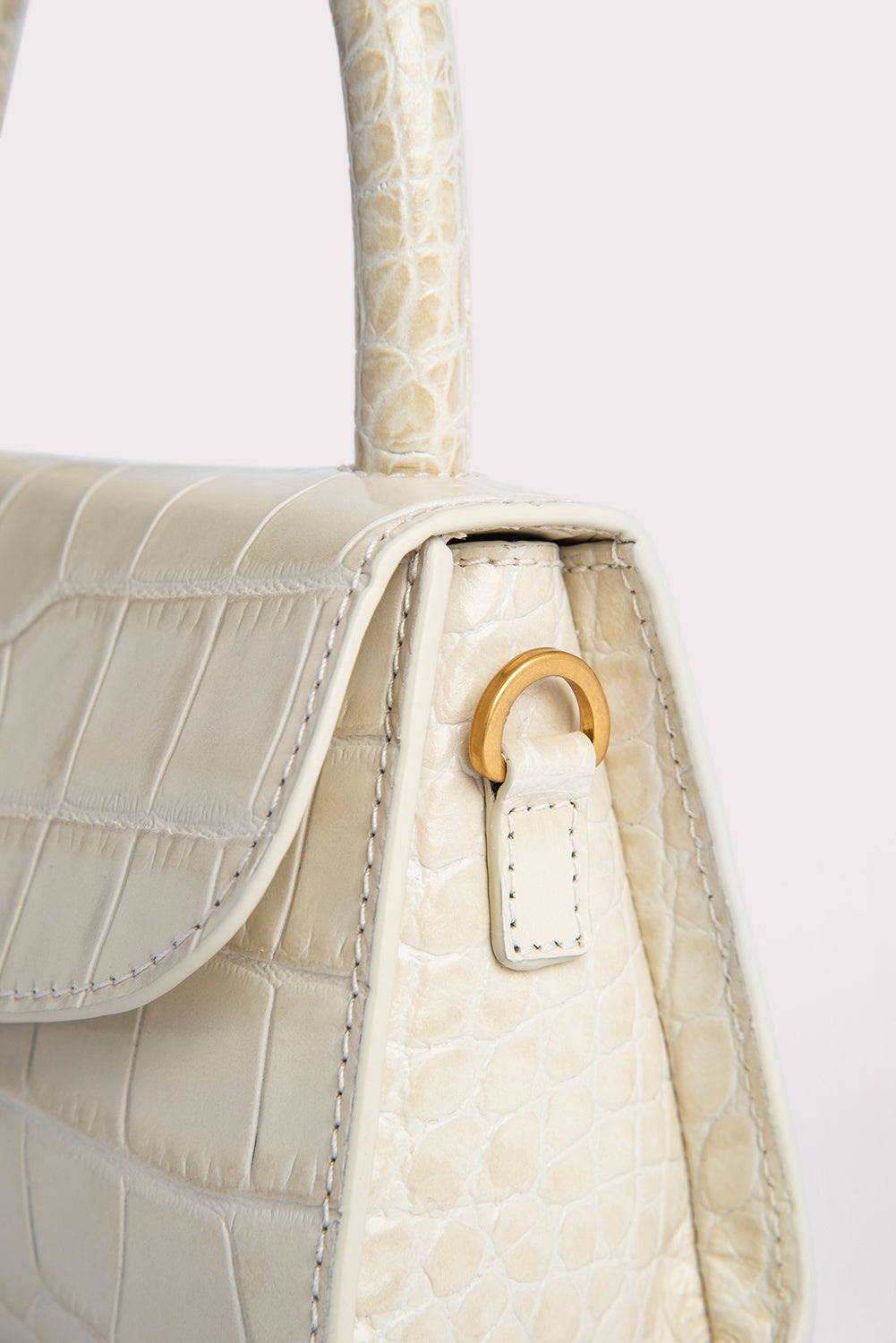 MINI CREAM CROCO EMBOSSED LEATHER - 3