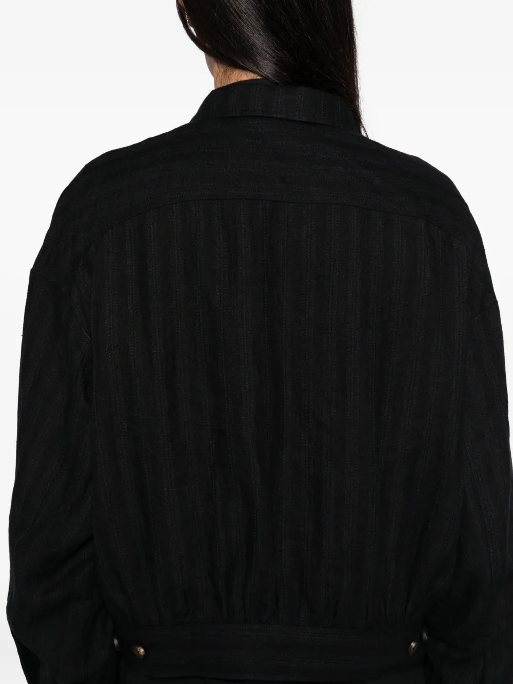 ZIGGY CHEN - Men Spread Collar Cropped Jacket - 4