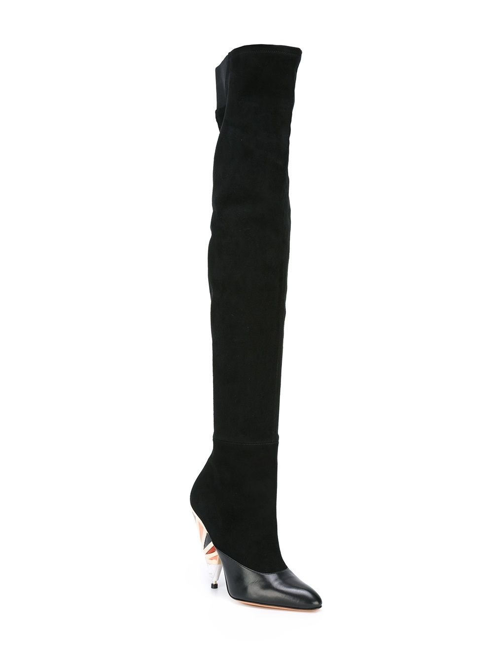 printed heel over-the-knee boots - 2