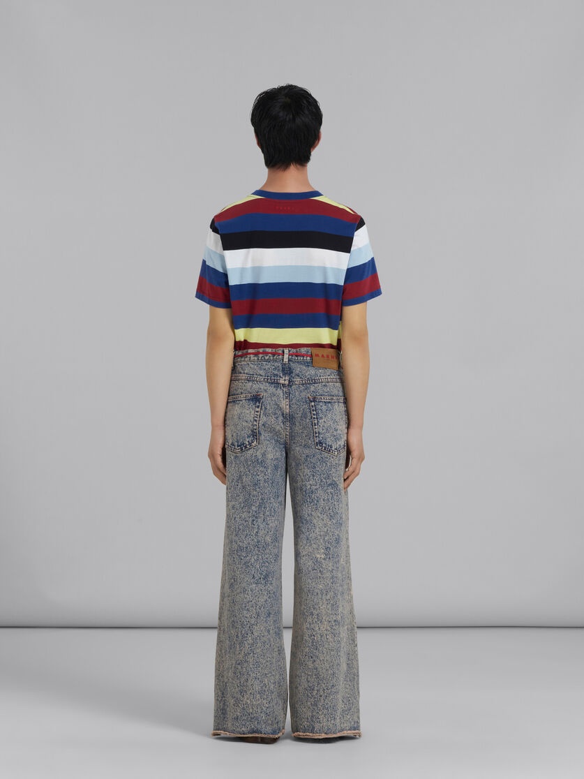 PINK FLARED 5 POCKET TROUSERS IN MARBLE-DYED DENIM - 3