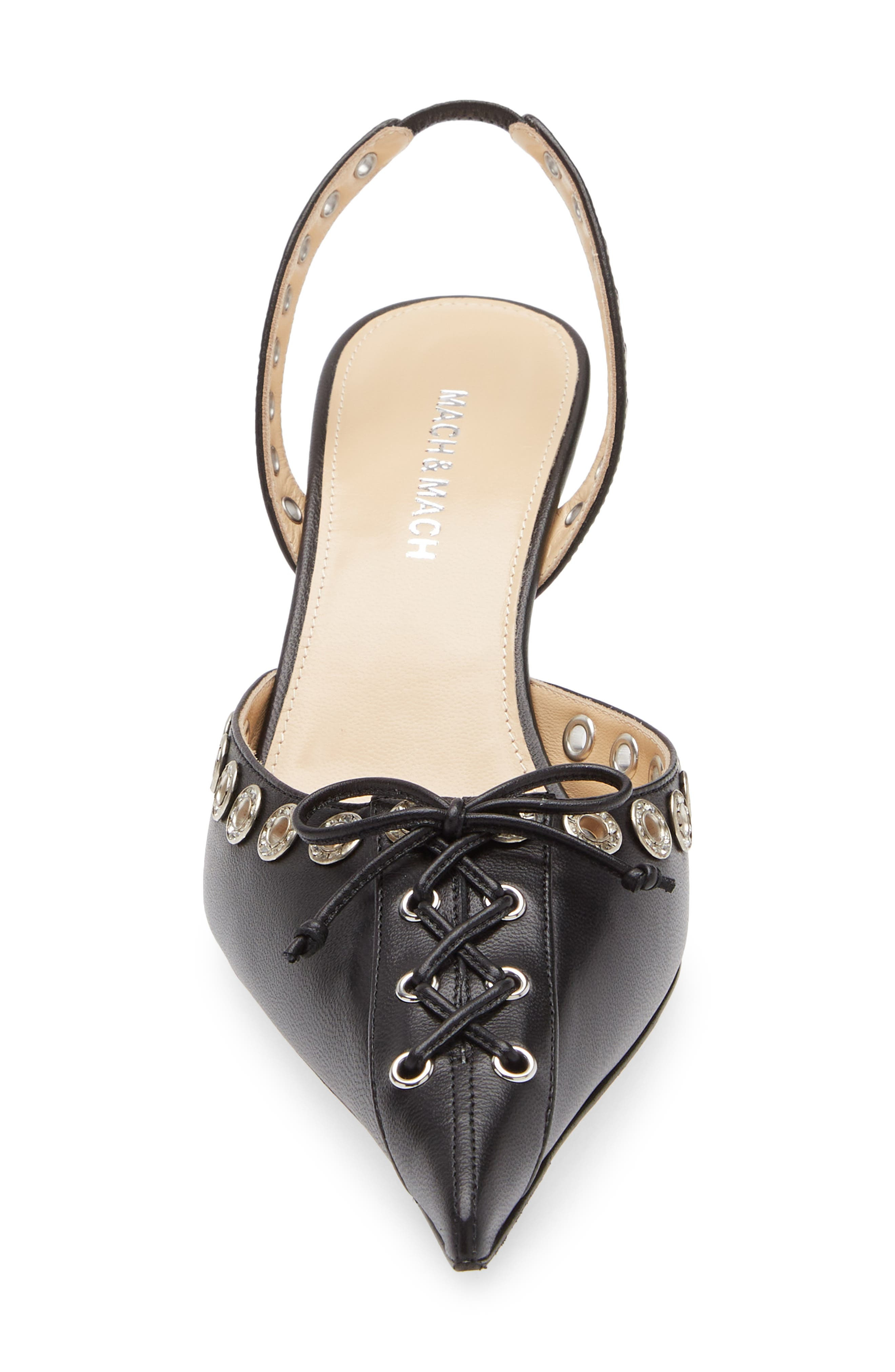 Mach & Mach Corset Crystal Embellished Pointed Toe Slingback Pump in Black at Nordstrom - 4