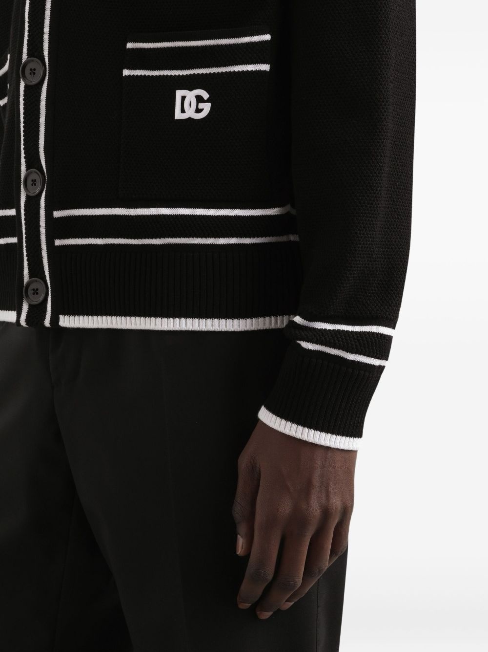 cotton-piqué cardigan - 4