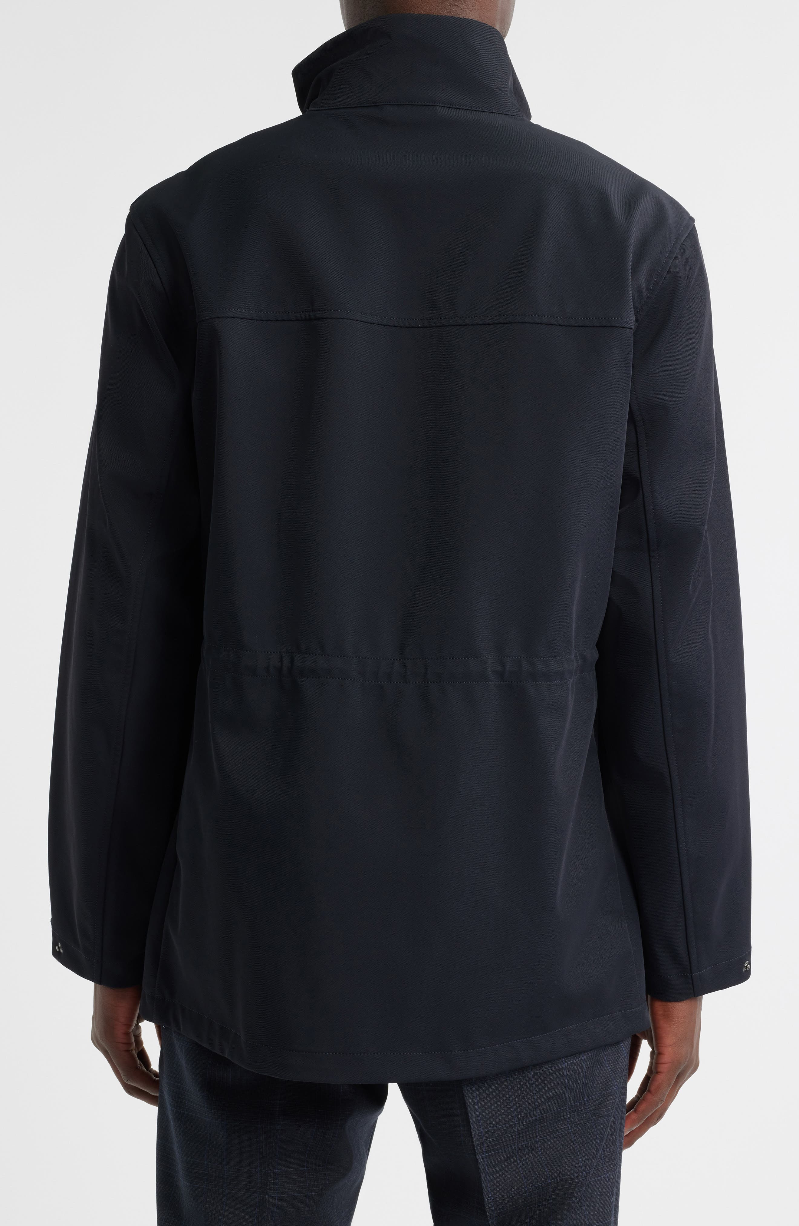 Emporio Armani Bellows Pocket Jacket in Solid Blue Navy at Nordstrom - 2