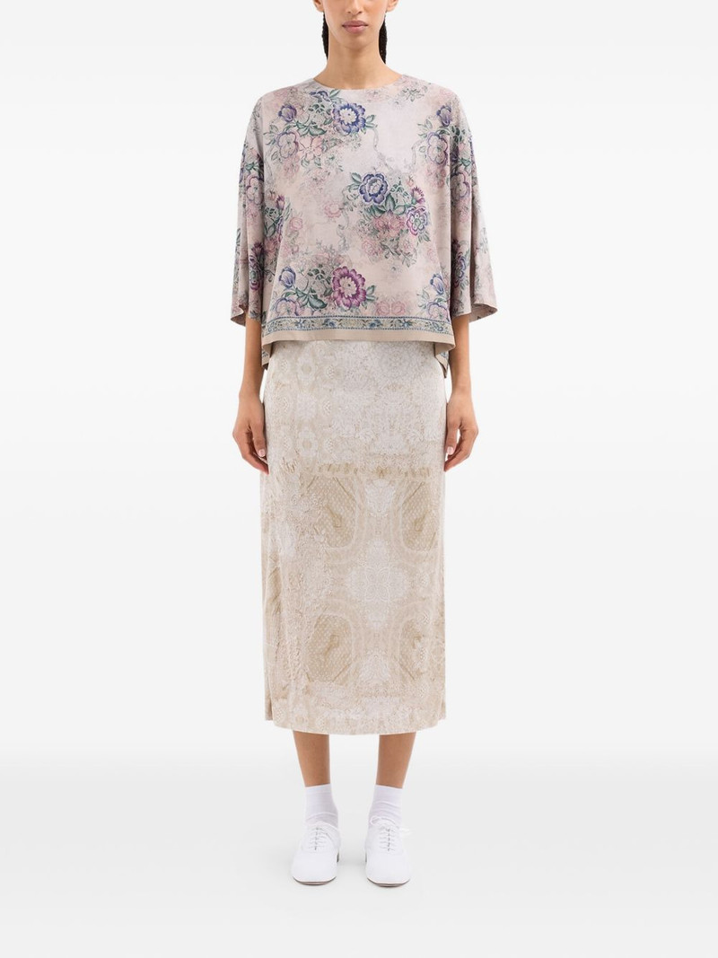 Adanastr dolman-sleeve floral short-sleeve shirt 3