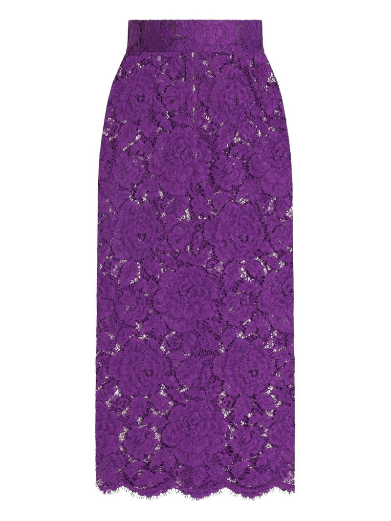 lace-detailing midi skirt 1