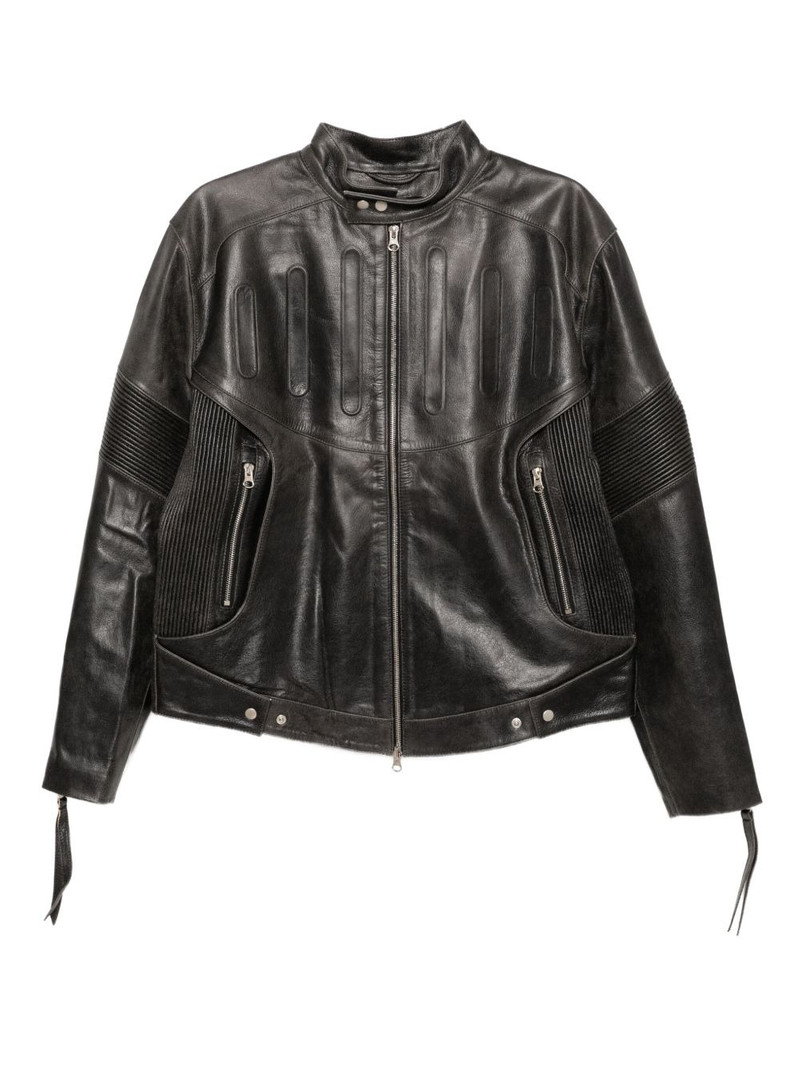 embossed-leather biker jacket 1