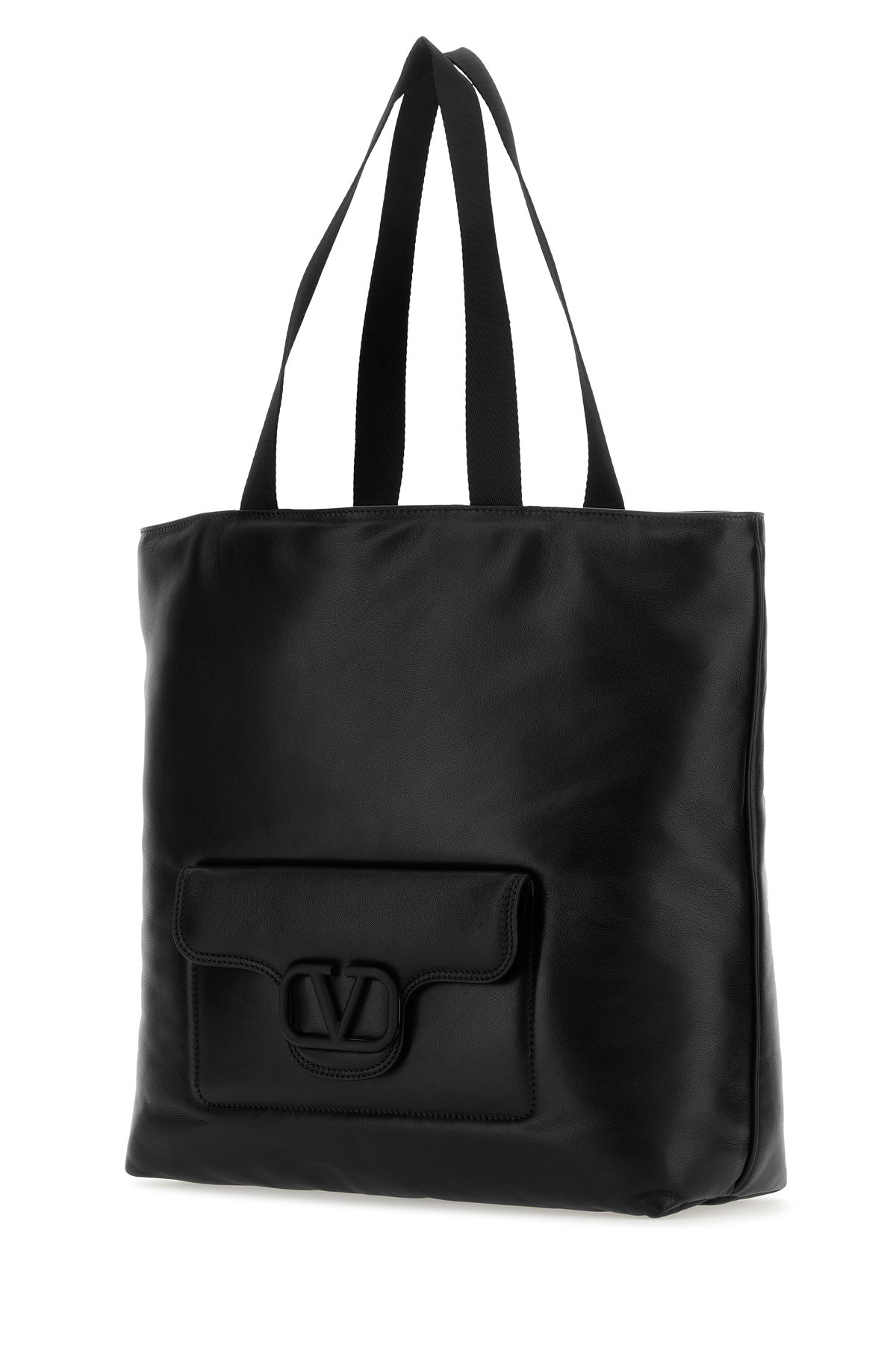 Black nappa leather shopping bag - 2