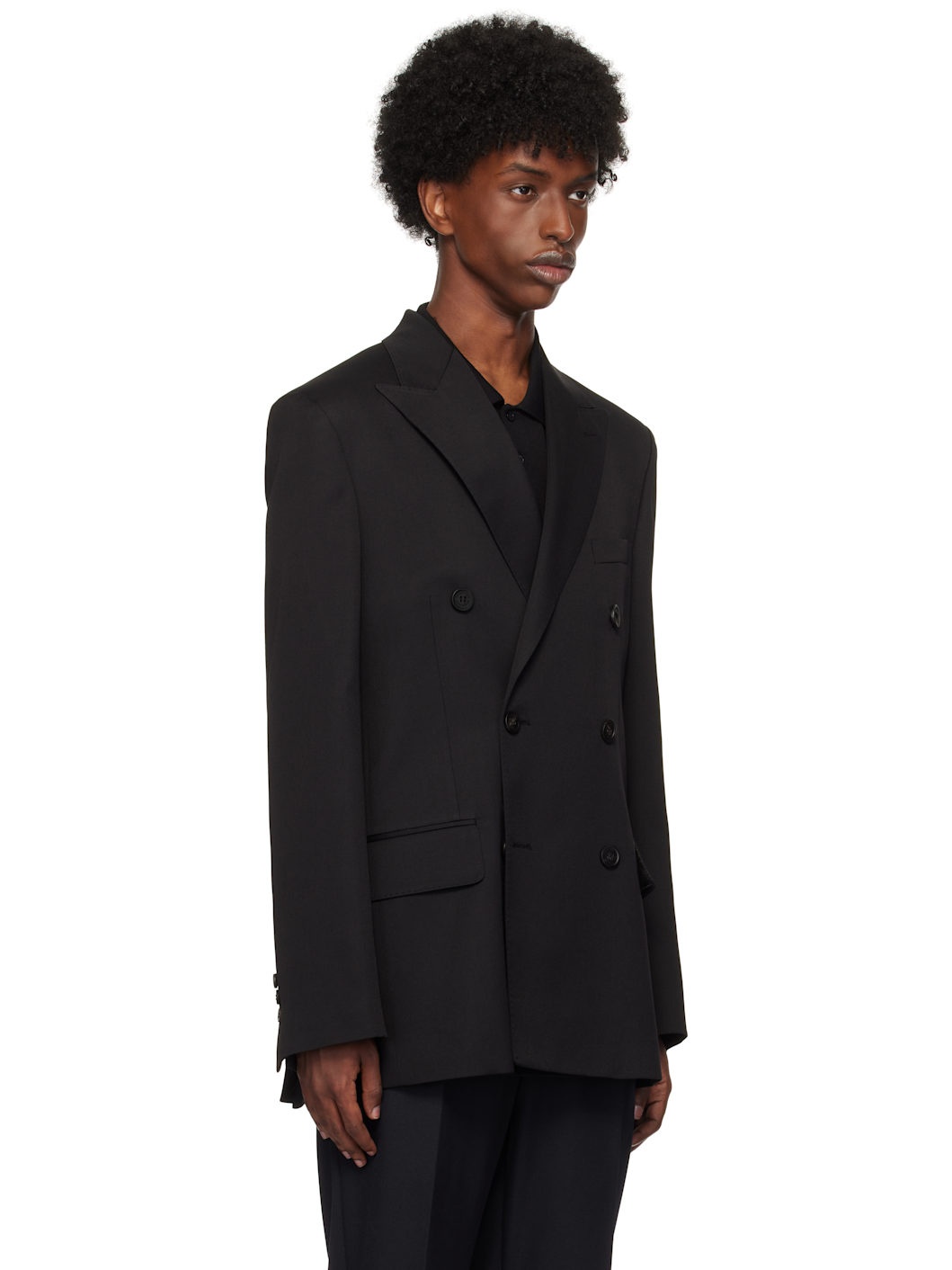 Black Double-Breasted Blazer - 2