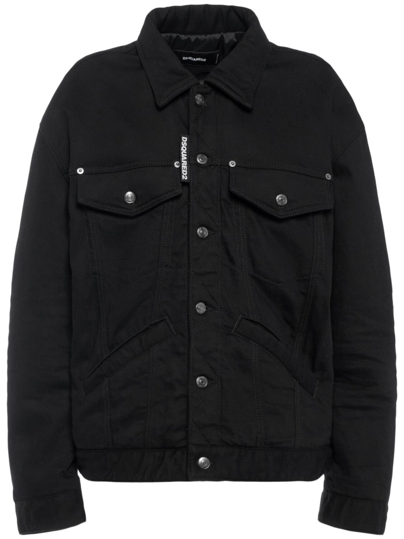 Black bull over denim jacket - 1