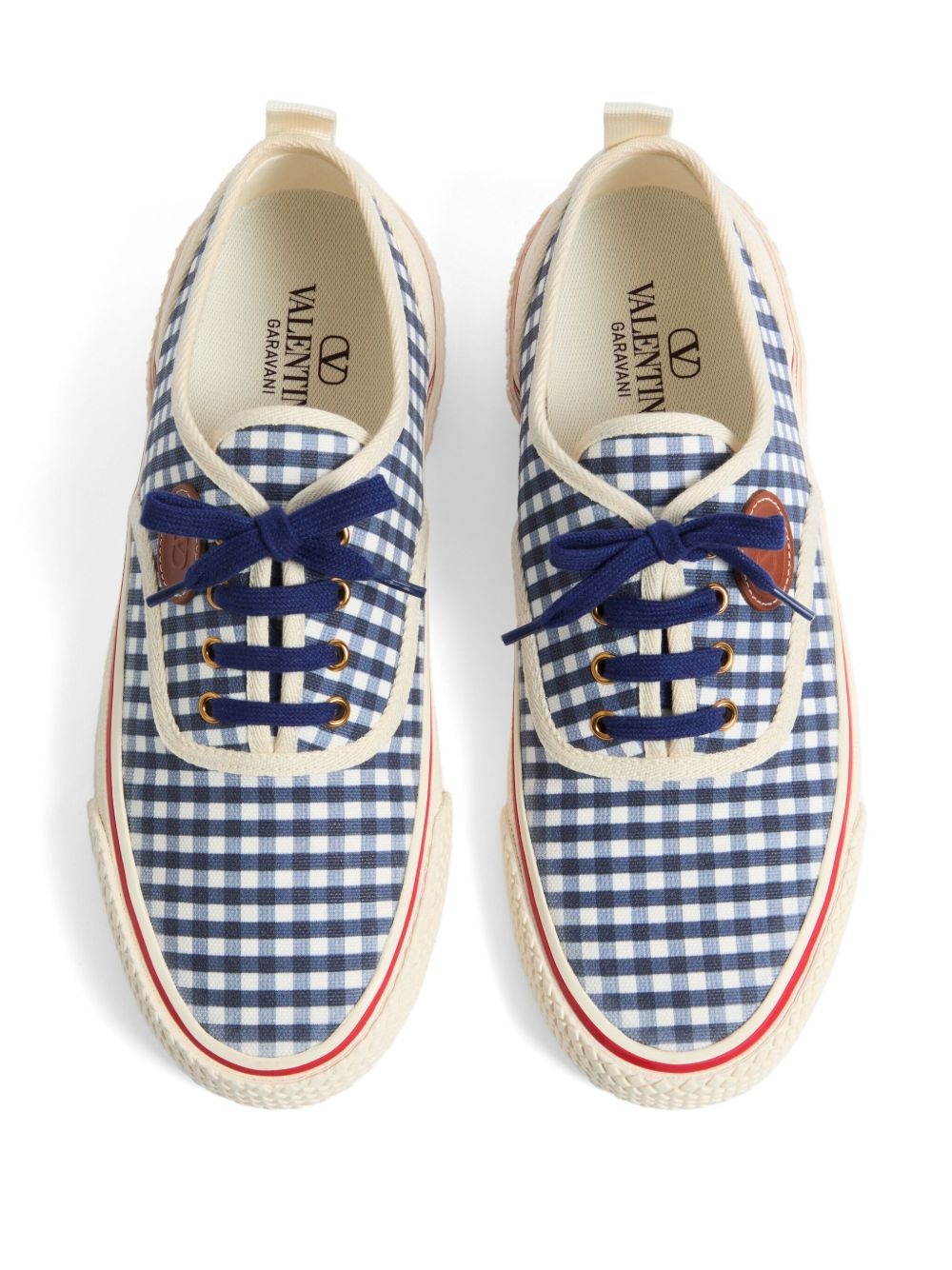 gingham-check sneakers - 4
