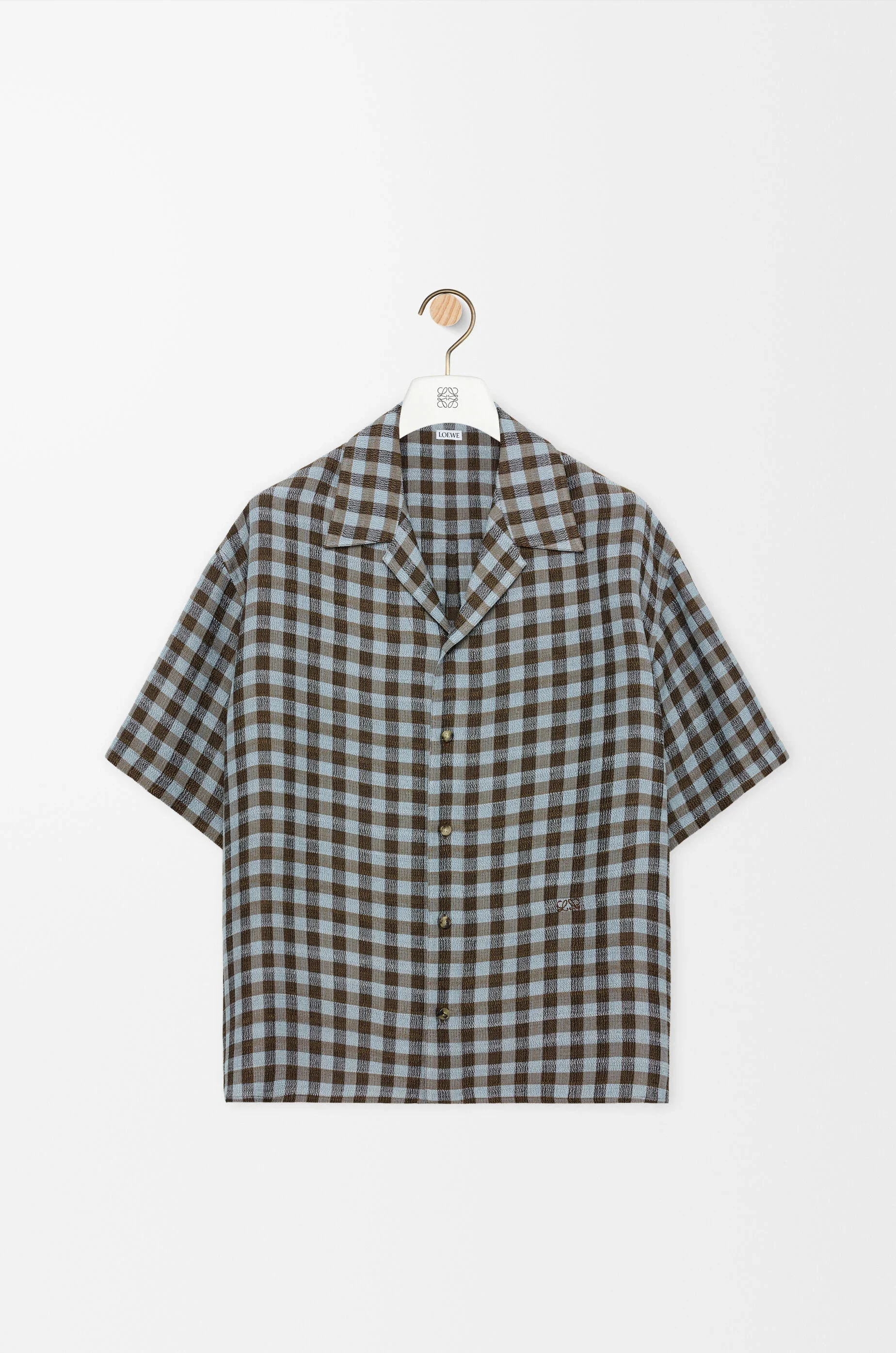 Short sleeve shirt in viscose and linen blend - 1