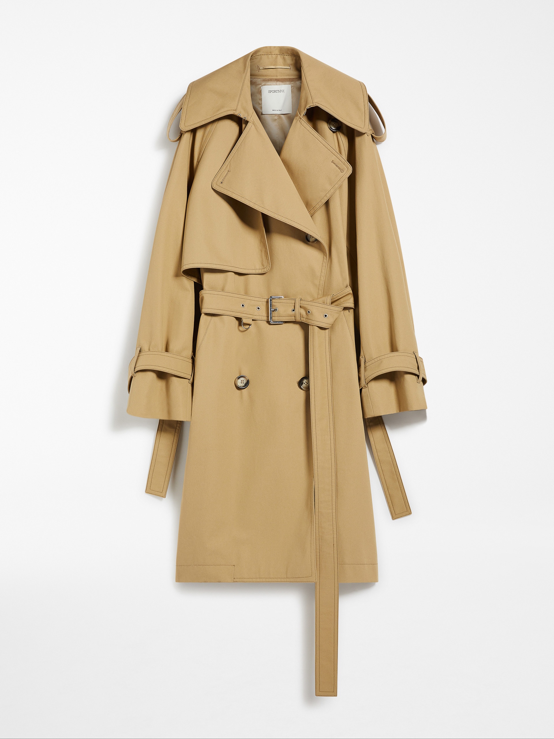 Sportmax RICAMO Cotton gabardine trench coat | REVERSIBLE