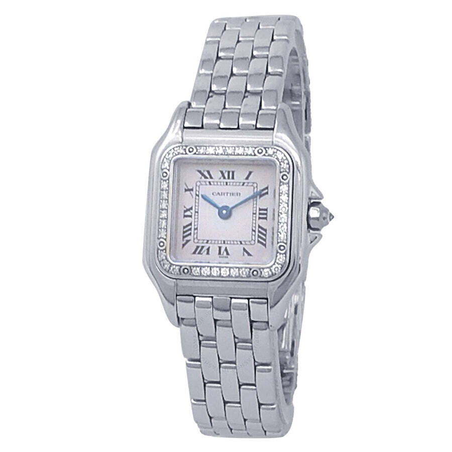 Pre-owned Cartier Panthere Quartz Diamond Silver Dial Ladies Watch WF3091F3 - 1