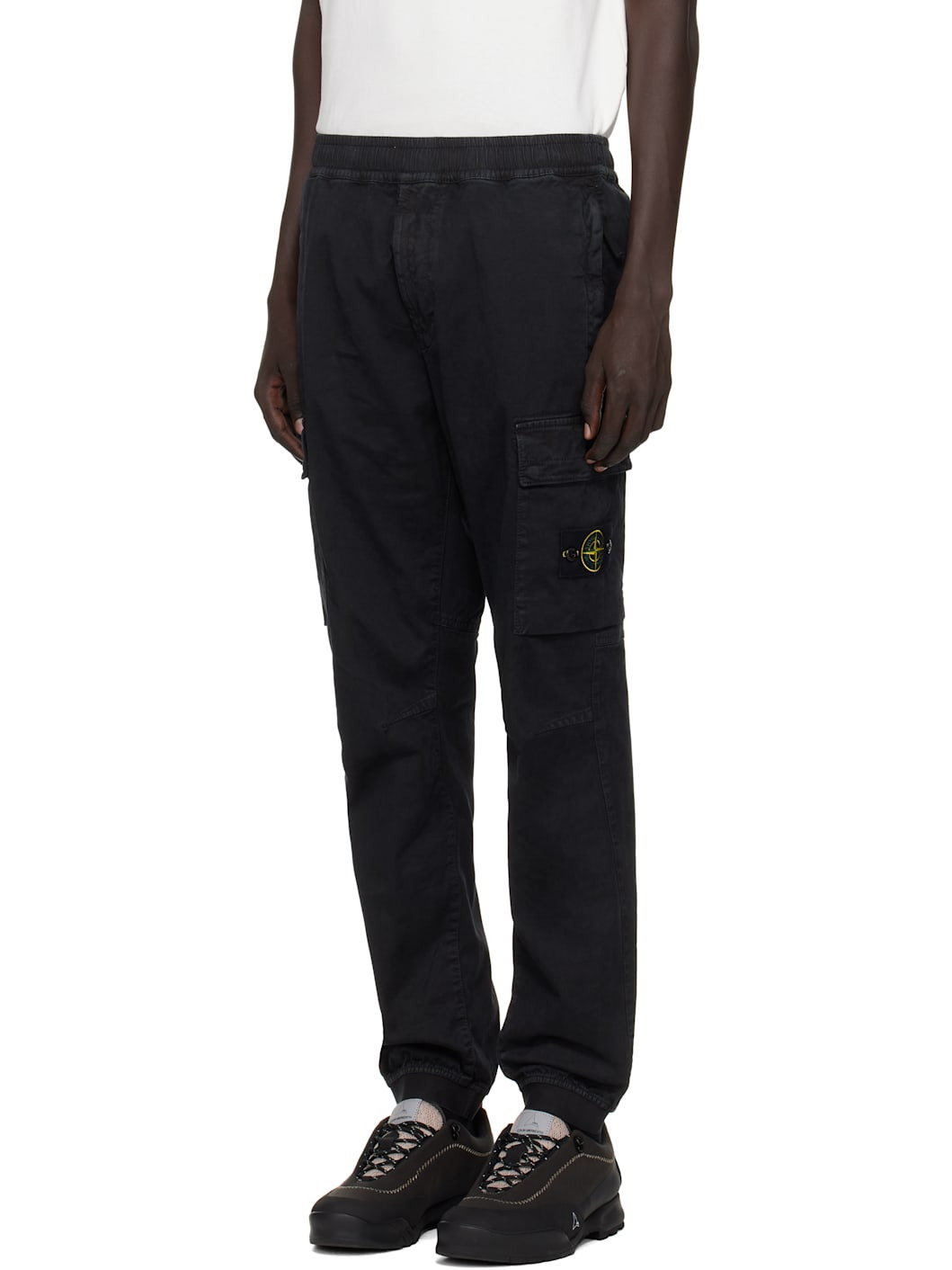 Black 3100033 Stretch Organic Broken Twill Cotton Cargo Pants - 4