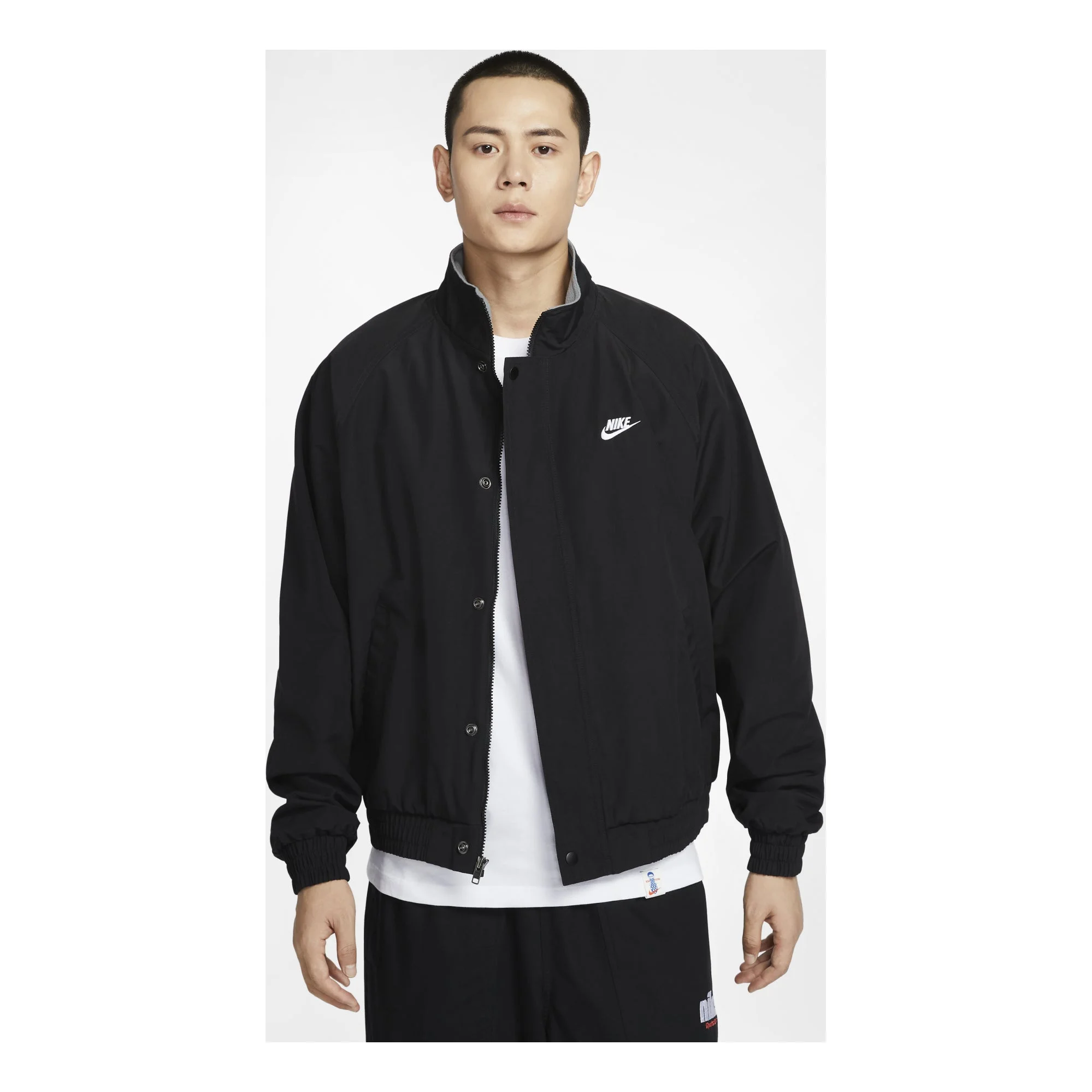 Nike Club Futura Jackets Asia Sizing 'Black White' FZ0657-010 - 1