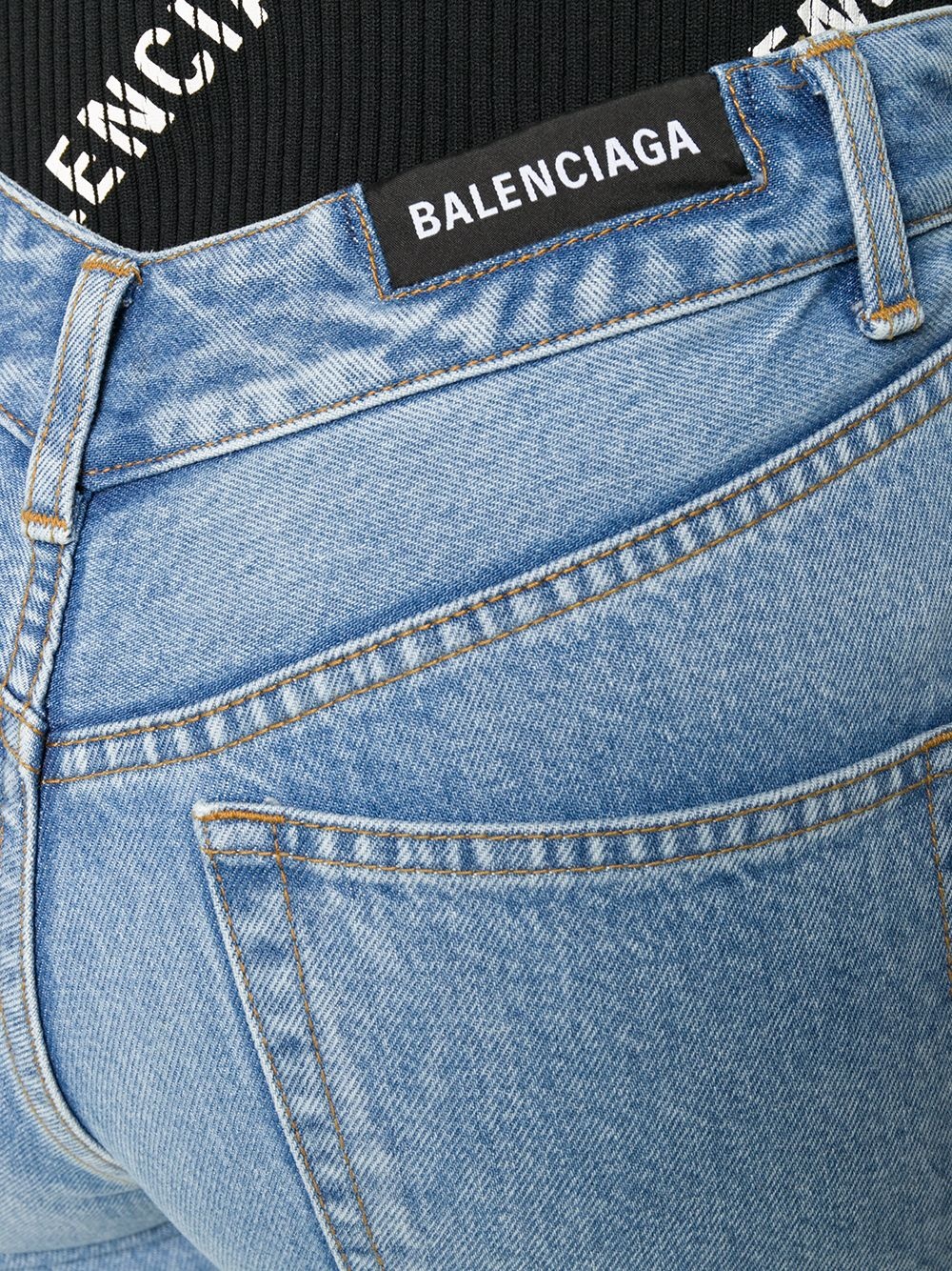 slim-fit V-detail jeans - 5