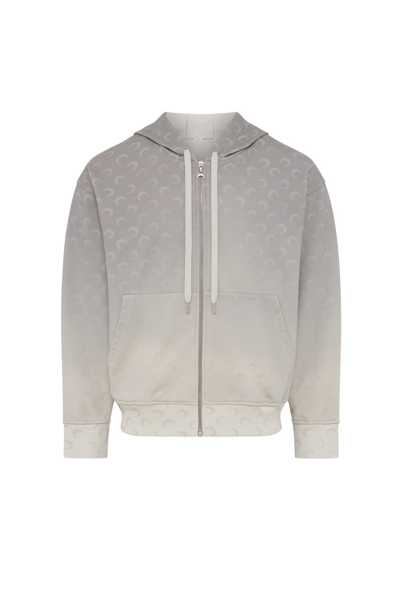 Moon Faded Fleece Zipped Hoodie 1