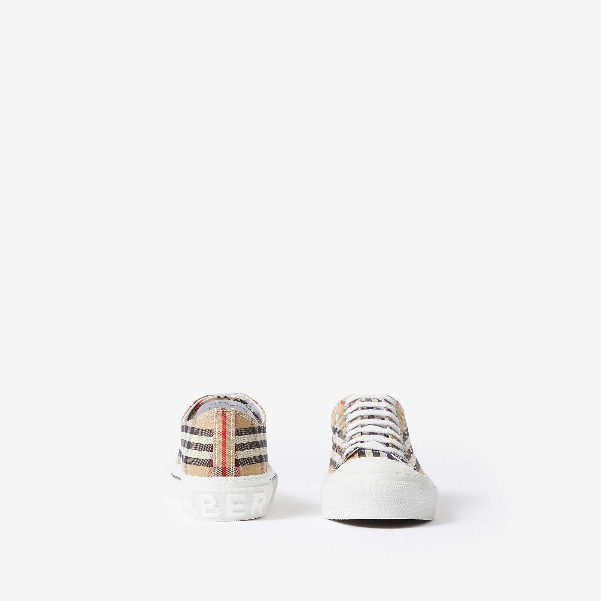 Vintage Check Cotton Sneakers - 5