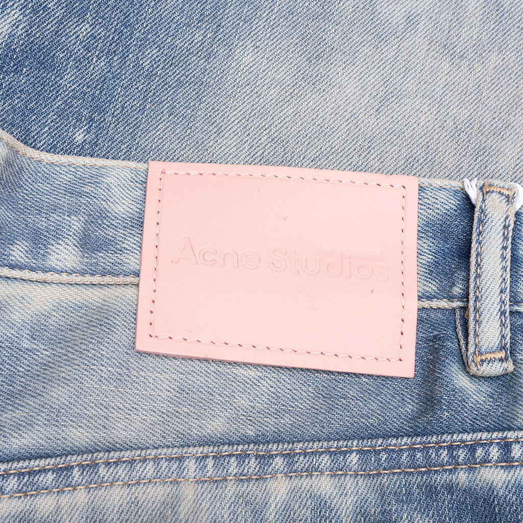 MINERAL DYE DENIM SHORTS - MID BLUE - 4