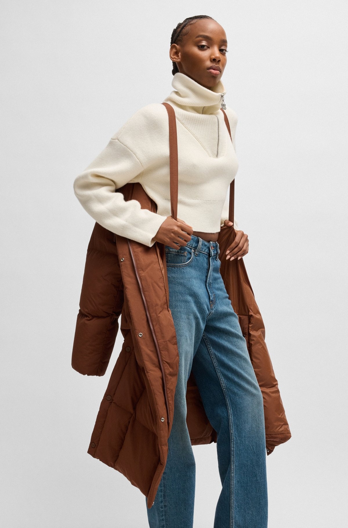 WATER-REPELLENT DOWN JACKET WITH STACKED-LOGO TRIM - 6
