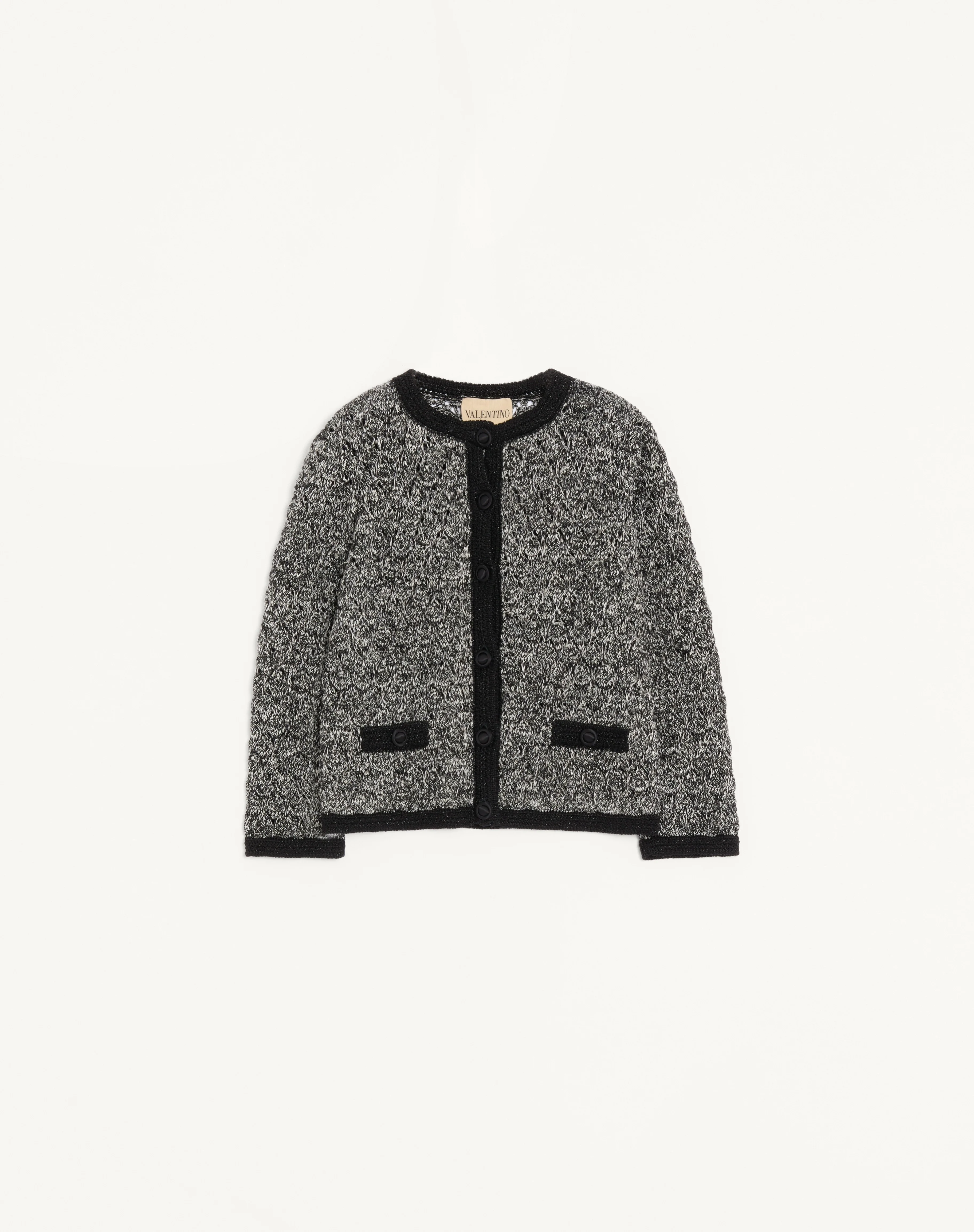 KNITTED JACKET IN LINEN AND LUREX - 1