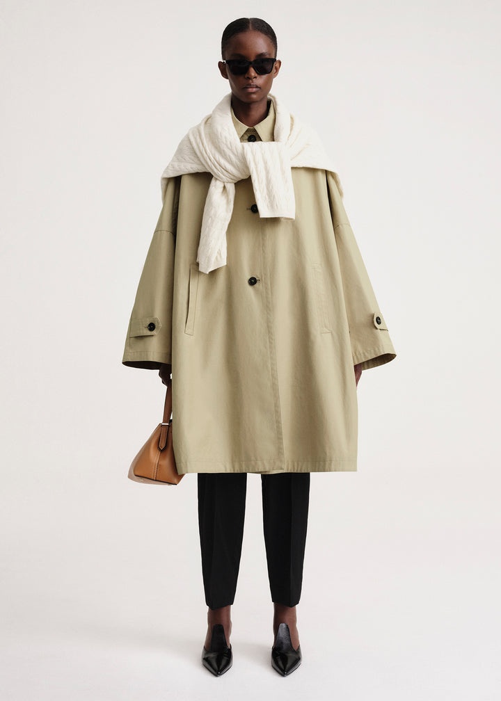 Totême Gabardine car coat cashew | REVERSIBLE