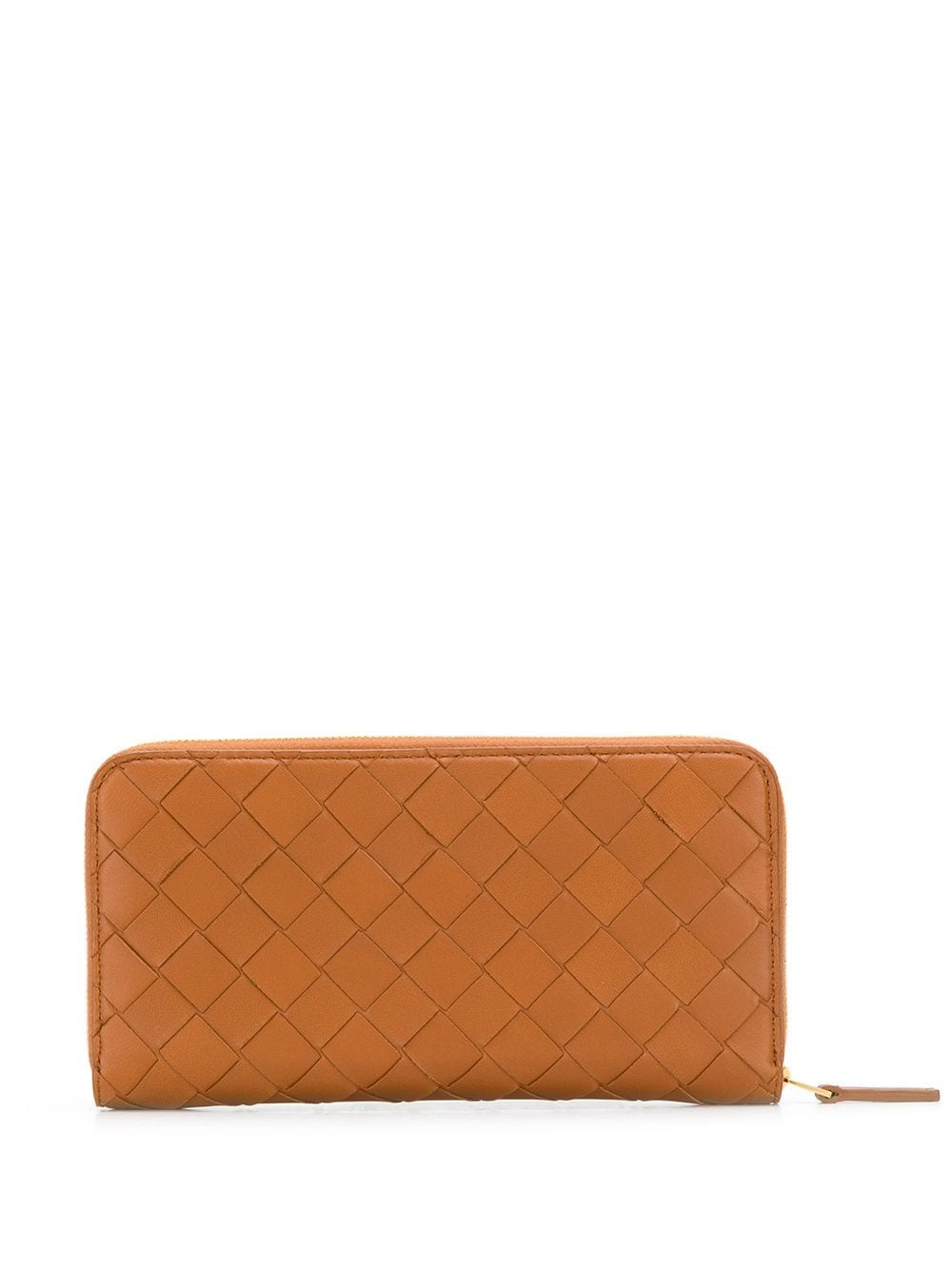 intrecciato weave zip-around wallet - 2