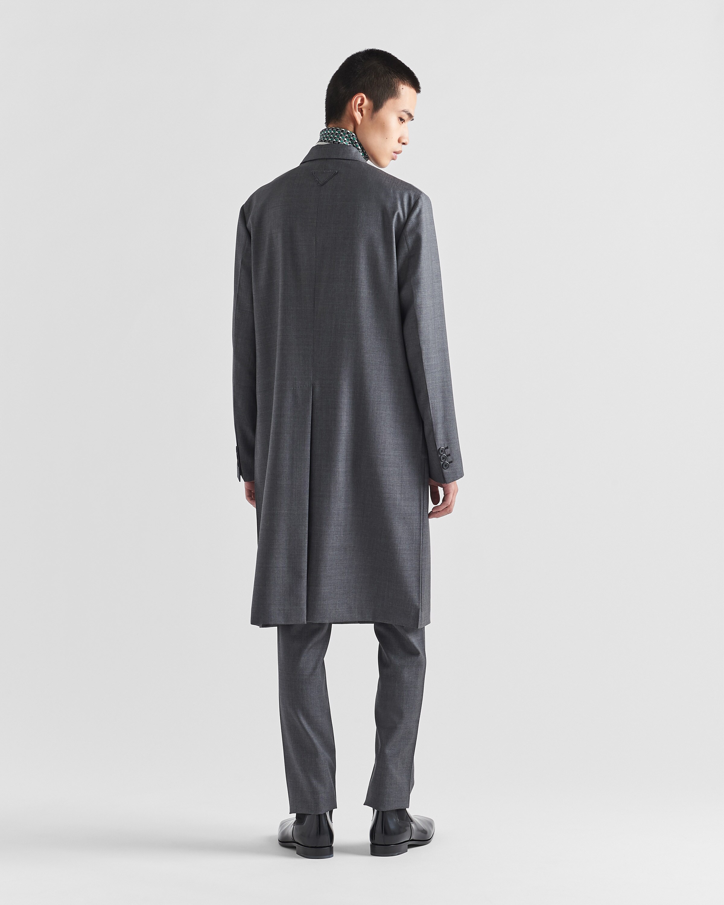Single-breasted wool coat - 5