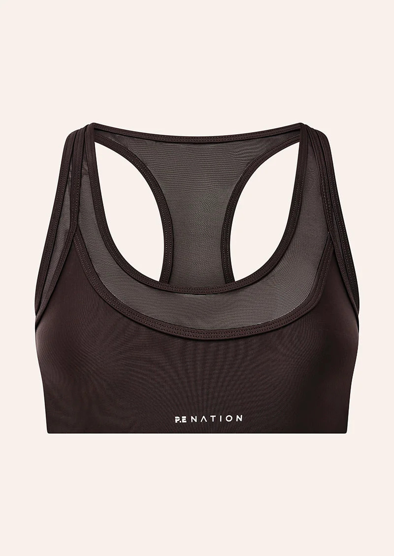 FUSION SPORTS BRA IN DARK PLUM - 1