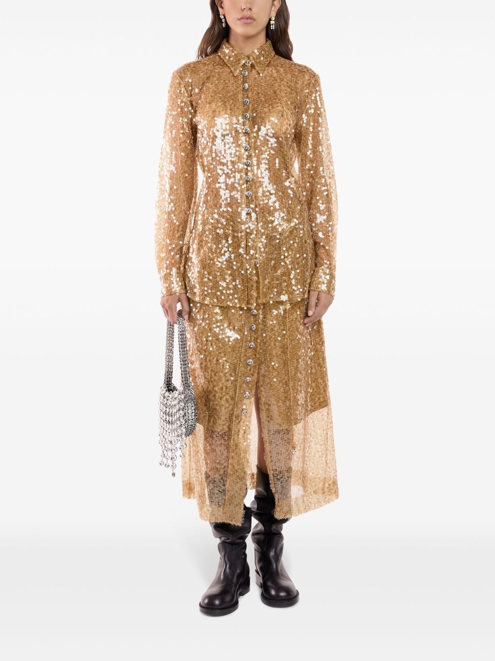 sequin-embroidered shirt - 2