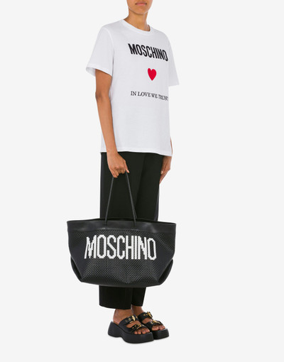 Moschino BLACK & WHITE CALFSKIN BRAIDED SHOPPER outlook