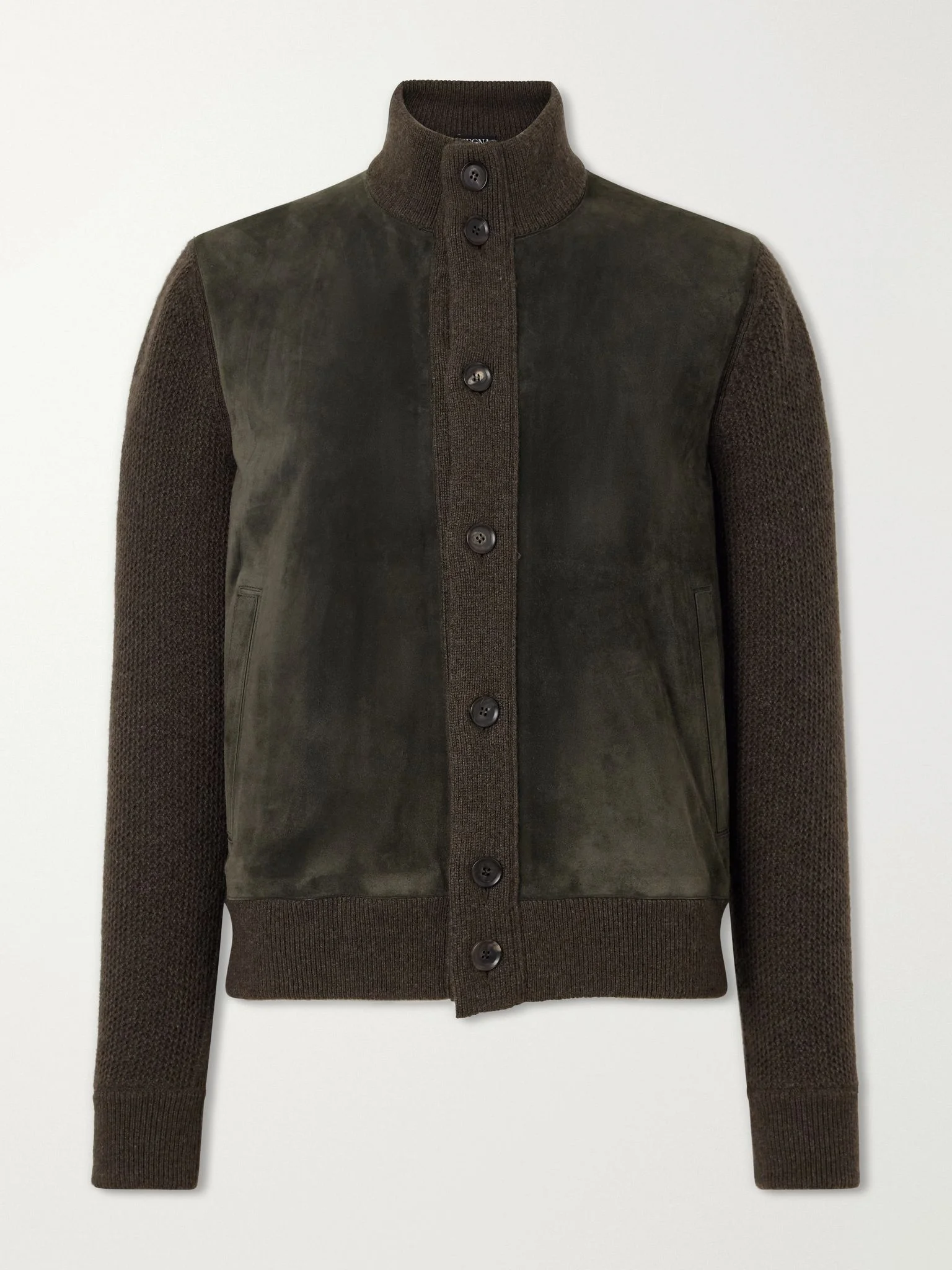 Oasi Cashmere and Suede Blouson Jacket Green - 1