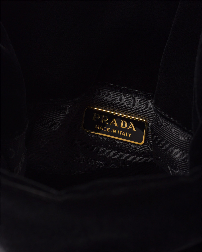 Prada Petit Sac Noir mini velvet and nappa leather bucket bag 5