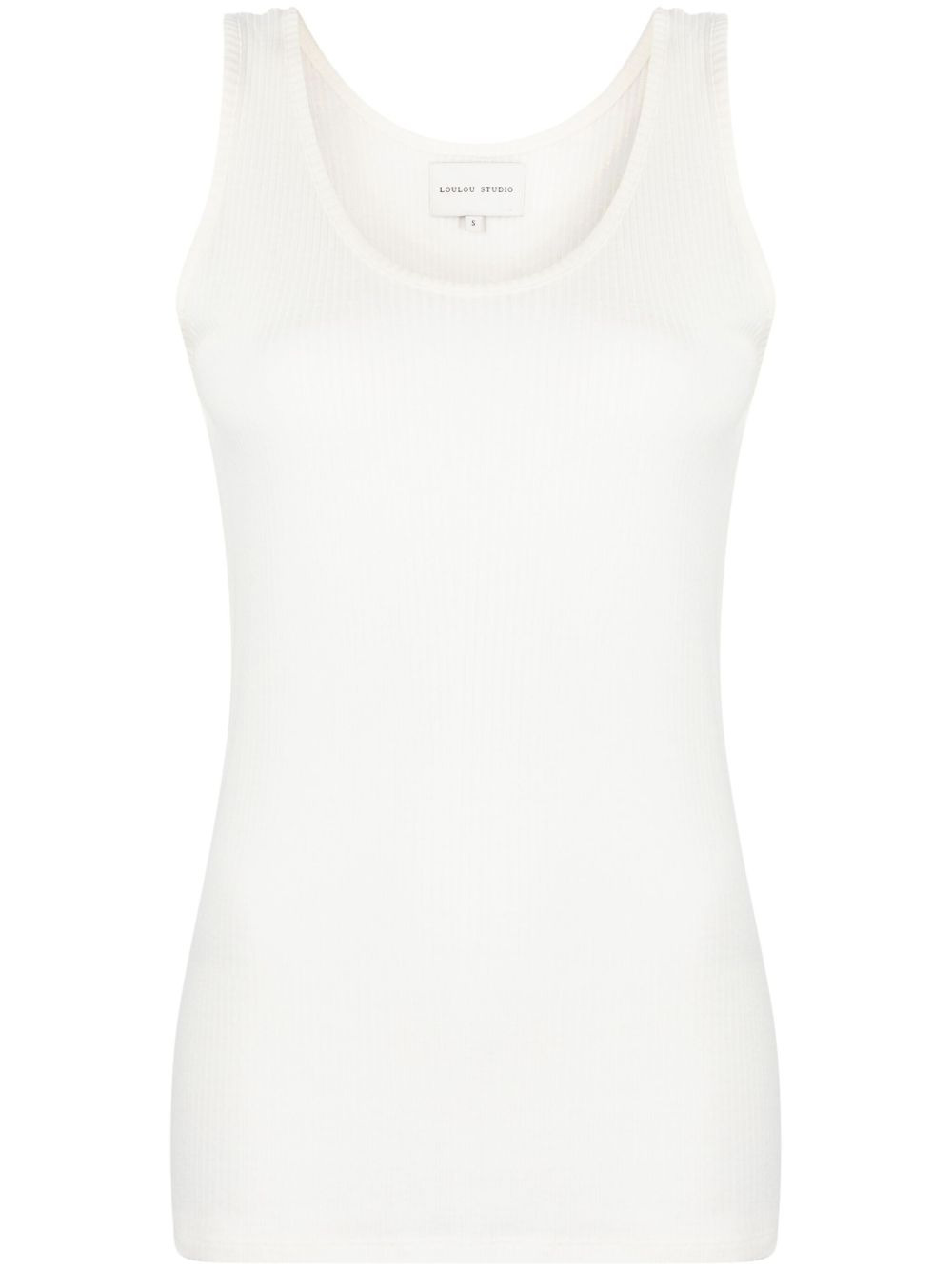 scoop-neck ribbed tank top - 1