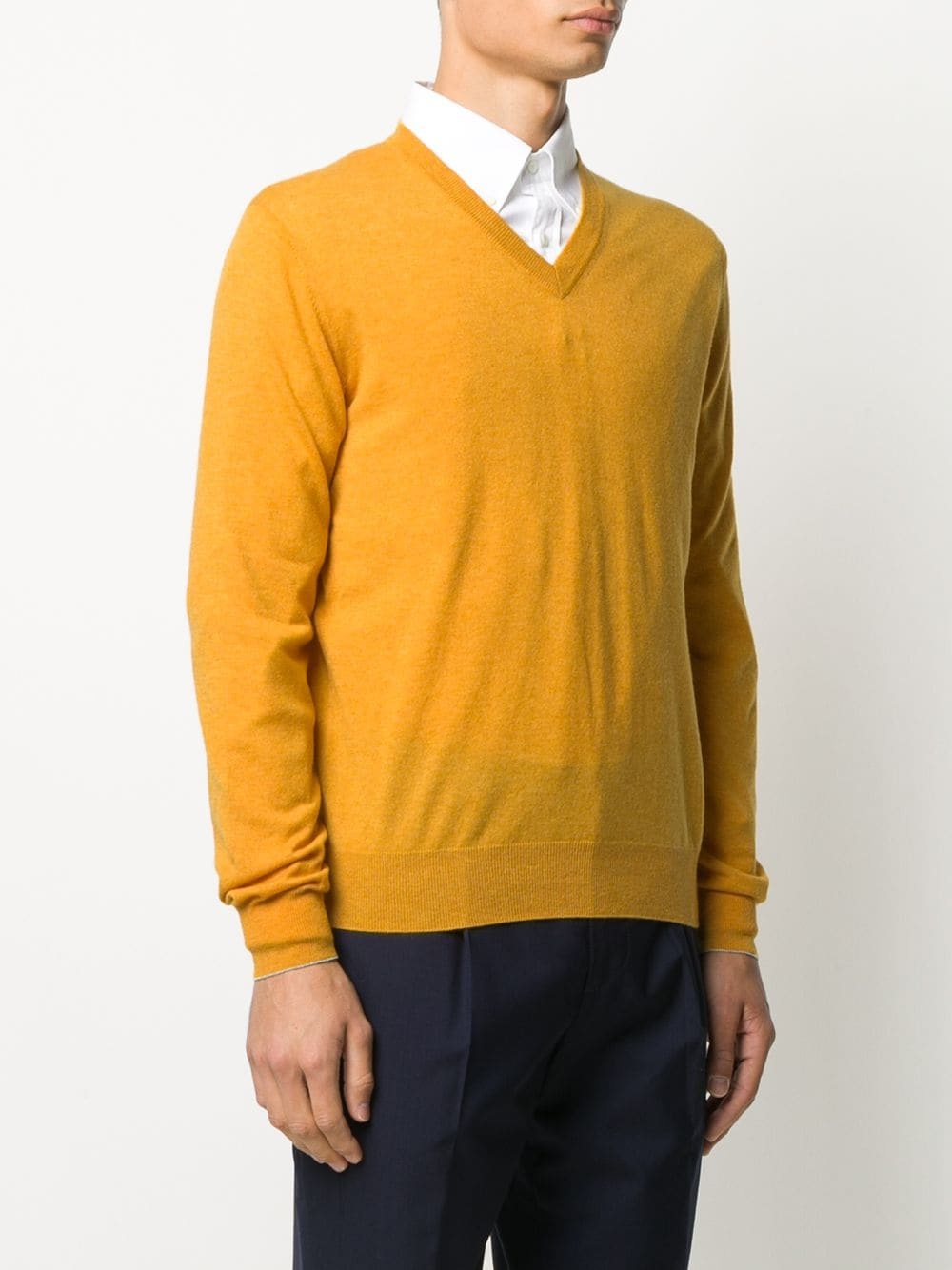 fine-knit v-neck jumper  - 3