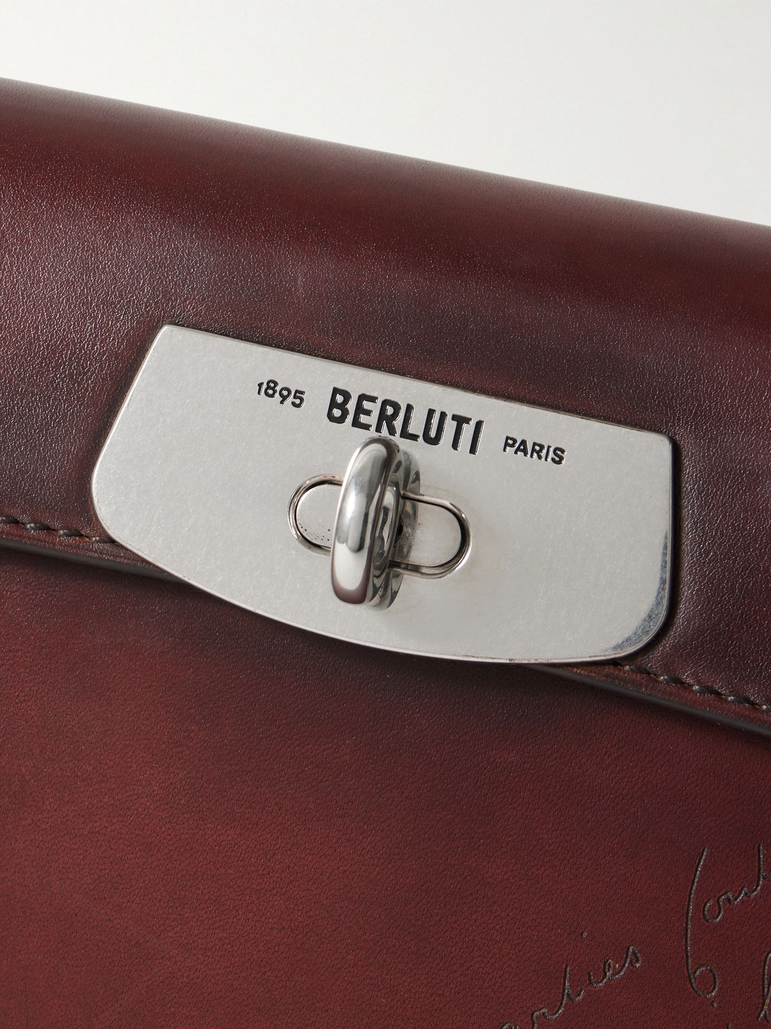 E'Mio Scritto Venezia Leather Messenger Bag Brown - 4
