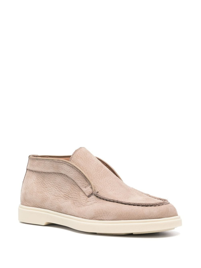 Santoni pebbled suede loafers outlook