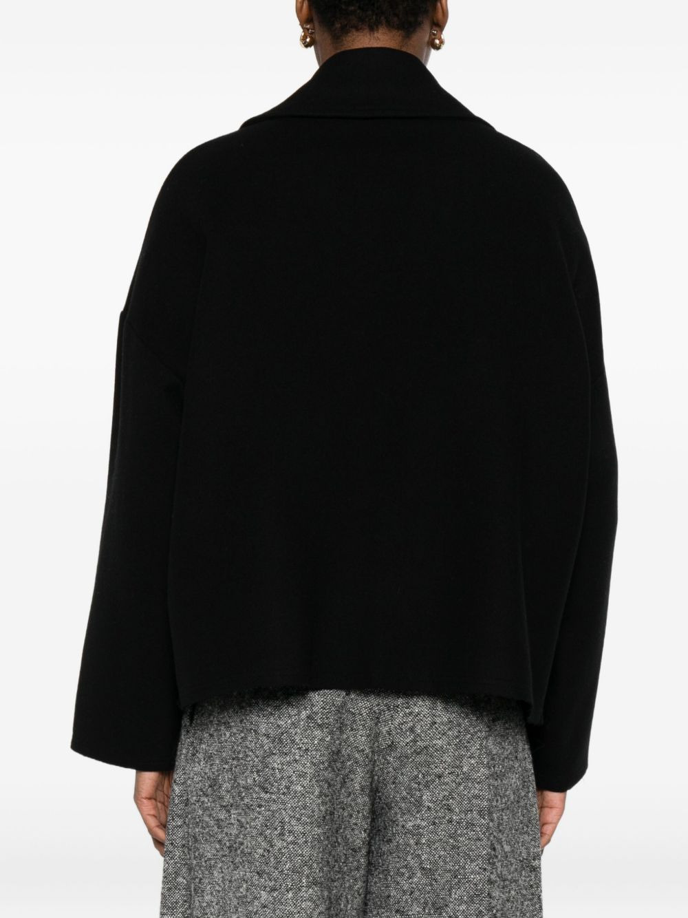 notched-lapel raw-edge jacket - 4