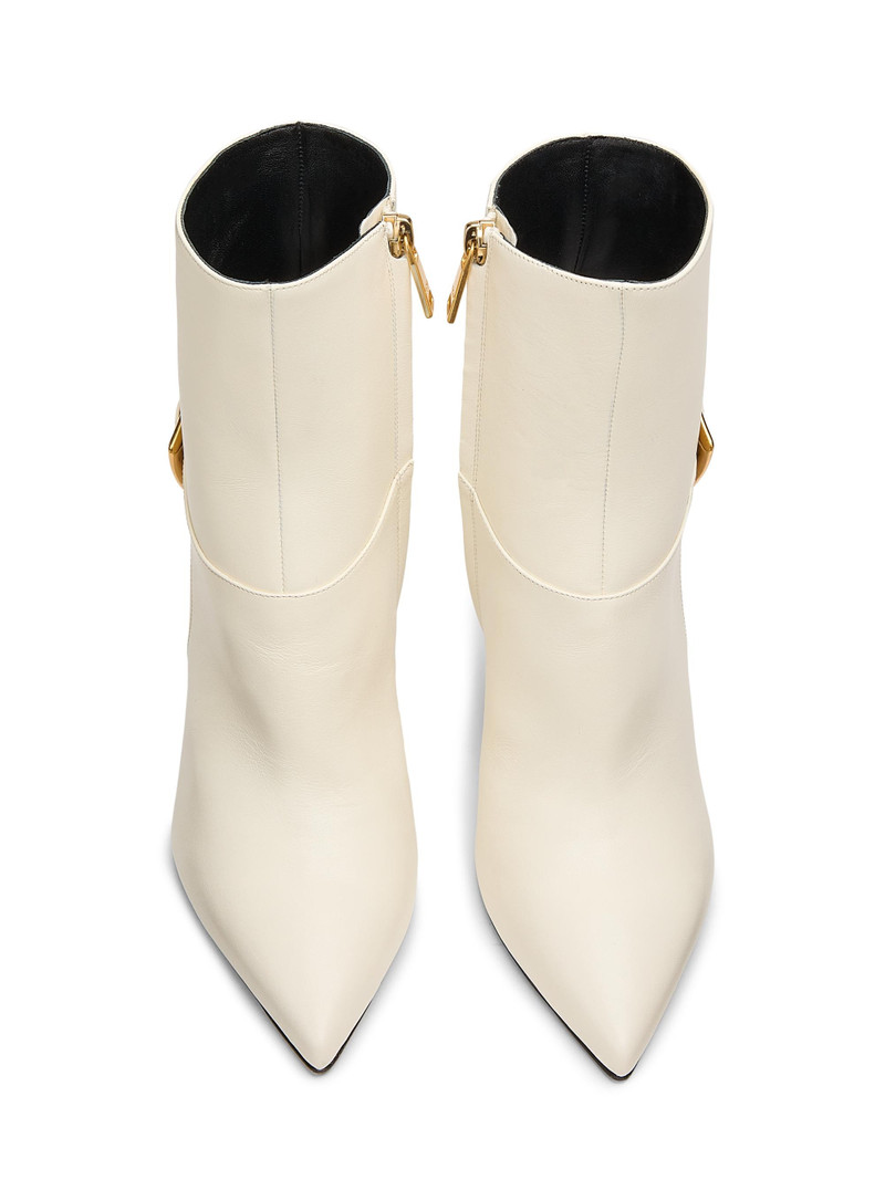 Women's Anthem 95MM Leather Ankle Boots - Cream 4