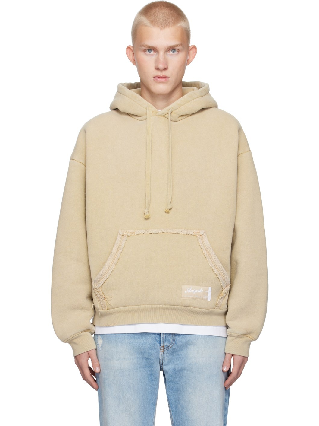 Tan Element Distressed Hoodie - 1