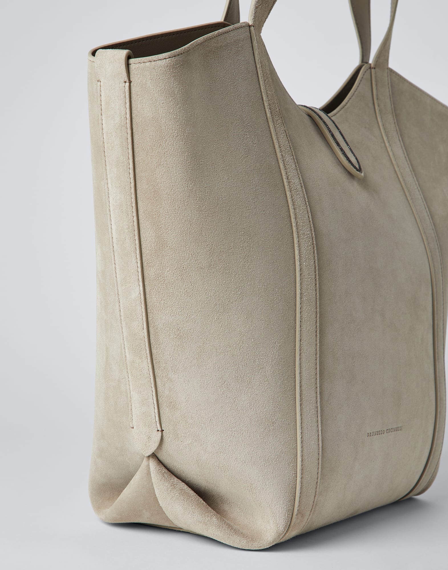 Suede shopper bag with monili - 3