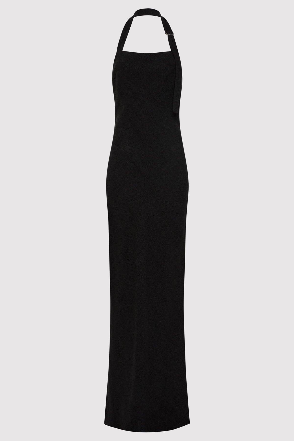 Linen Bias Maxi Dress - Black - 1