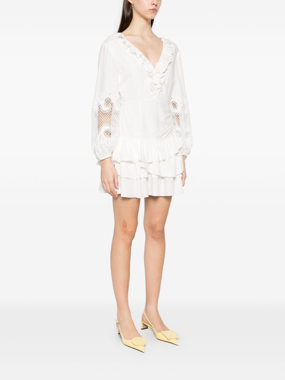 ruffle-detailing mini dress - 3
